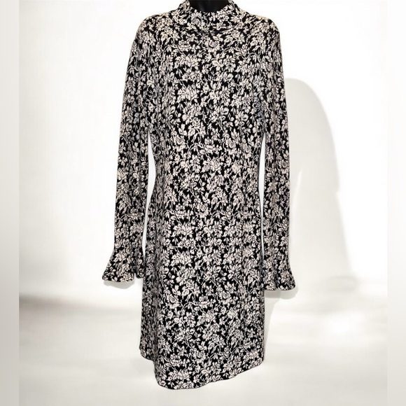 MICHAEL KORS White Black Floral Bodycon Knit Dress size XL - Picture 3 of 15